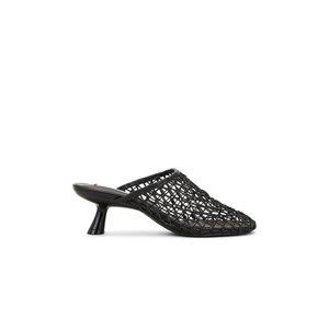 Steve Madden Xray Sandal in Black mesh kitten heel leather slipper like new